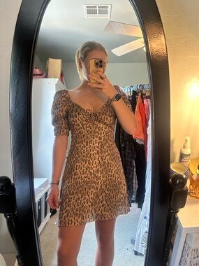 Alice + Olivia Animal-Print Mini Dress